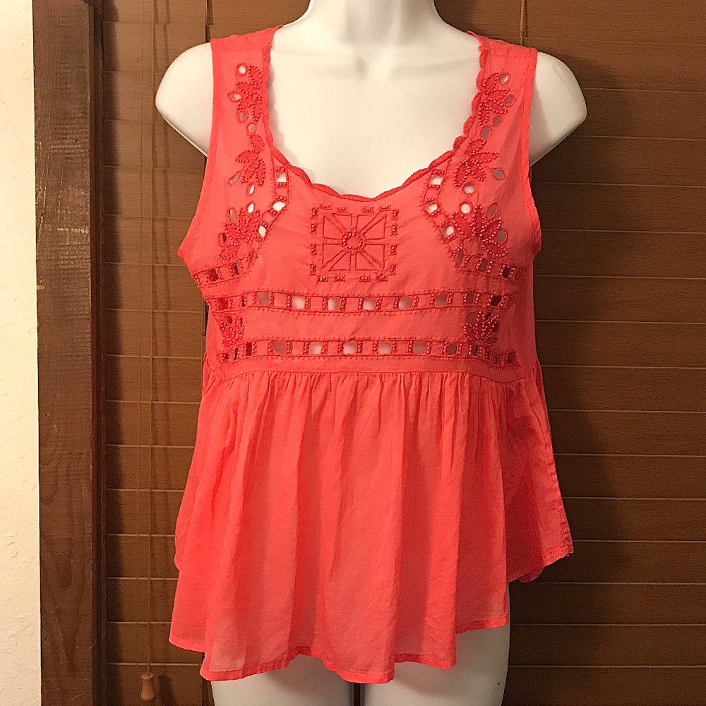 Abercrombie & Fitch Open Back Eyelet Tank Top NEW ~ A242